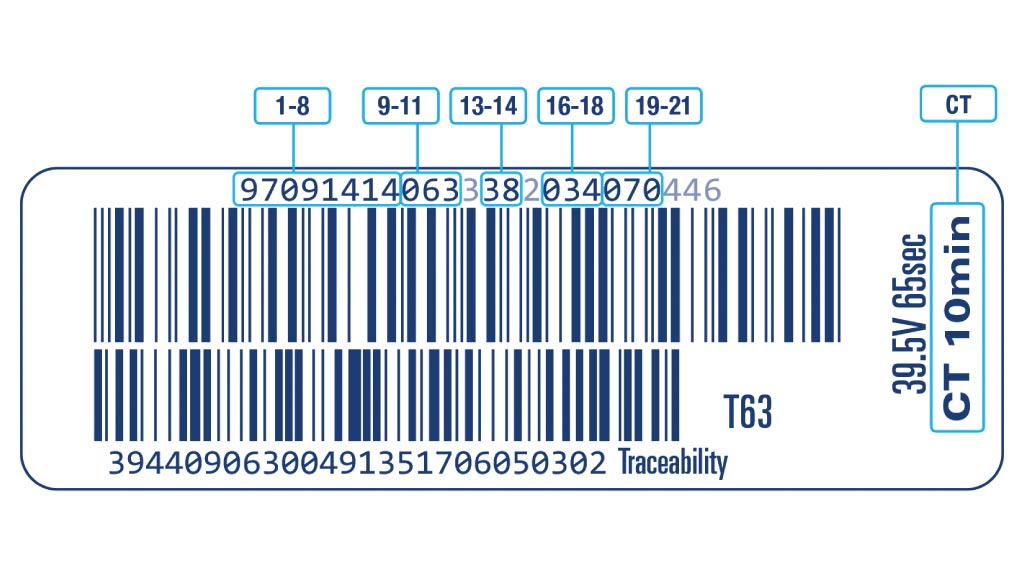 Barcode with traceability information displayed for interpretation of barcodes on electrofusion fittings