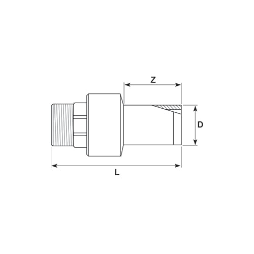 Male BSP Threaded Adaptors in PE100/SDR Brass