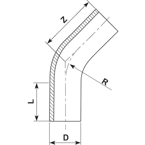 Sweep Bend 45 degree